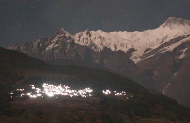 Night view of Annpurna and Sikles